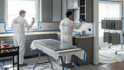 Cabinet painting service in Philadelphia, PA for durable kitchen cabinet refinishing