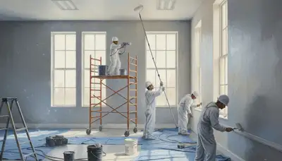 Philadelphia commercial painting crew applying professional coatings on a business property in Philadelphia, PA