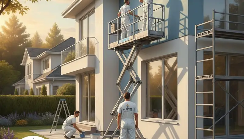 Philadelphia Paint Pros painting a Philadelphia, PA home exterior with professional house painting services