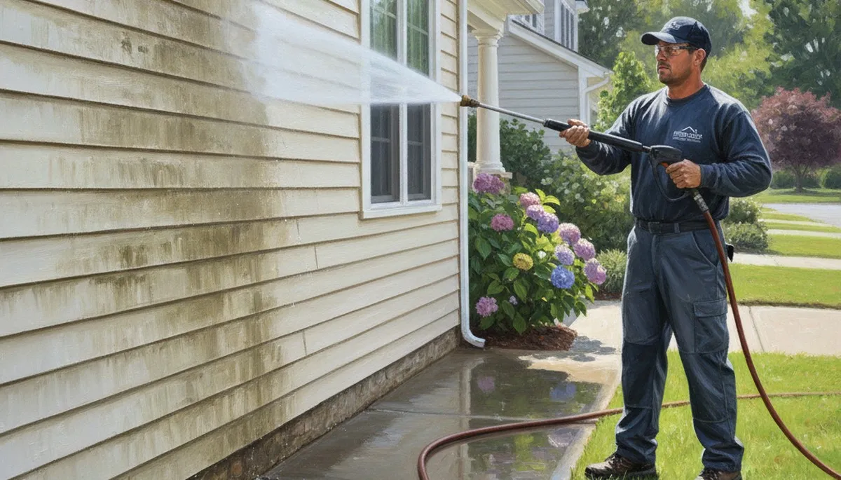 Vinyl siding pressure cleaning in Philadelphia, PA for a clean, refreshed home exterior